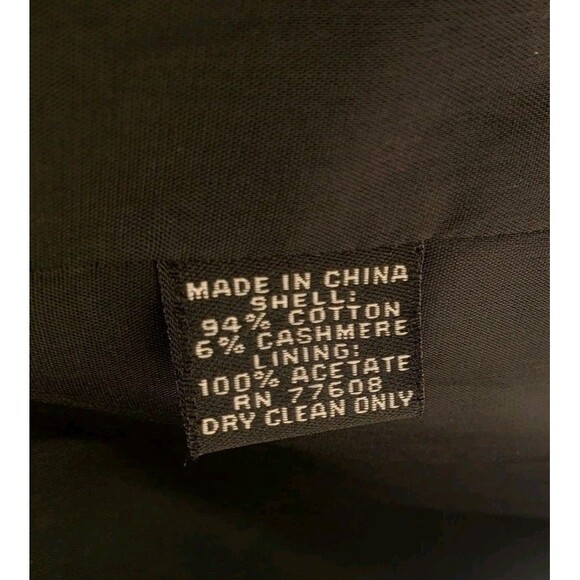 Vtg J Peterman Women’s 12 Double Breasted Velvet Cashmere Blazer Black Old Money - Picture 10 of 16